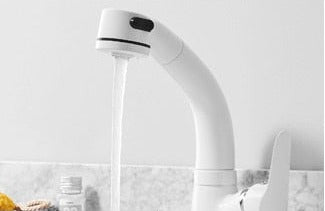 Flexible Chrome Bathroom Faucet with Pull-Out Spray