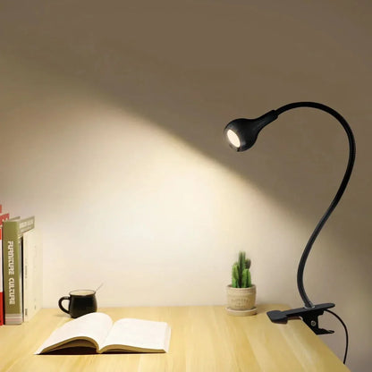 Compact LED Table Reading Lamp with Flexible Arm