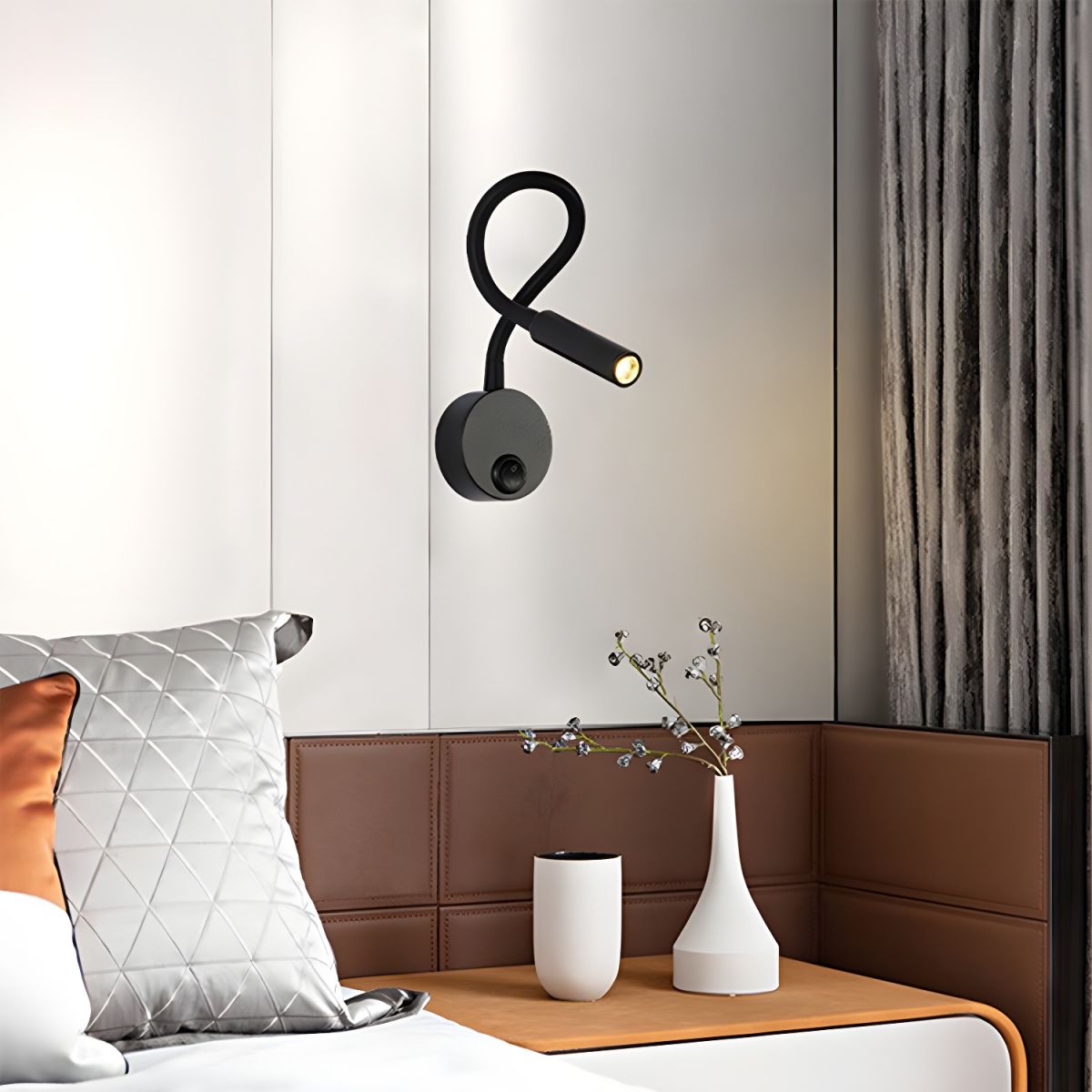 Adjustable LED Bedside Wall Light with On/Off Switch