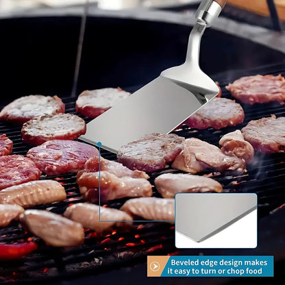 Heavy Duty Stainless Steel Spatula with Wooden Handle