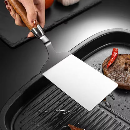 Heavy Duty Stainless Steel Spatula with Wooden Handle
