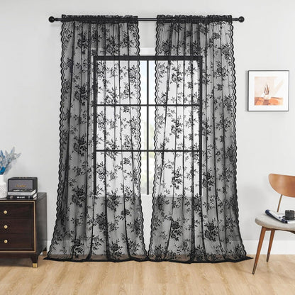Delicate Patterned Semi Sheer Curtains - Luxicro