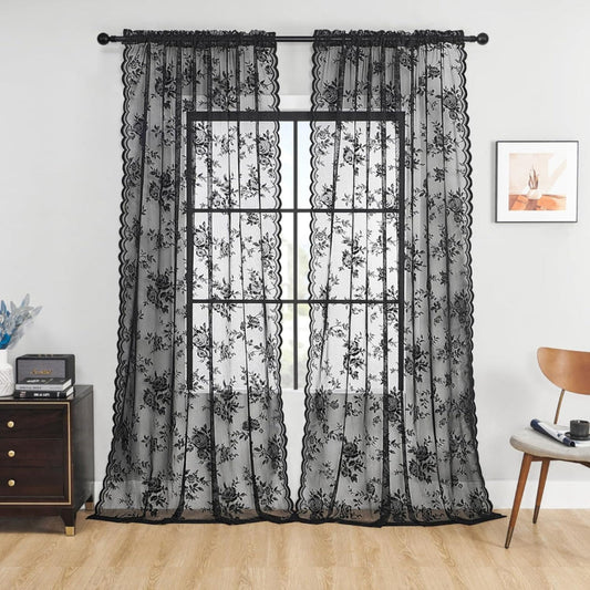 Delicate Patterned Semi Sheer Curtains - Luxicro