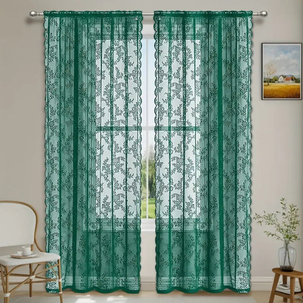 Delicate Patterned Semi Sheer Curtains