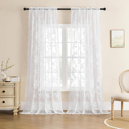 Delicate Patterned Semi Sheer Curtains