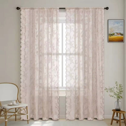 Delicate Patterned Semi Sheer Curtains