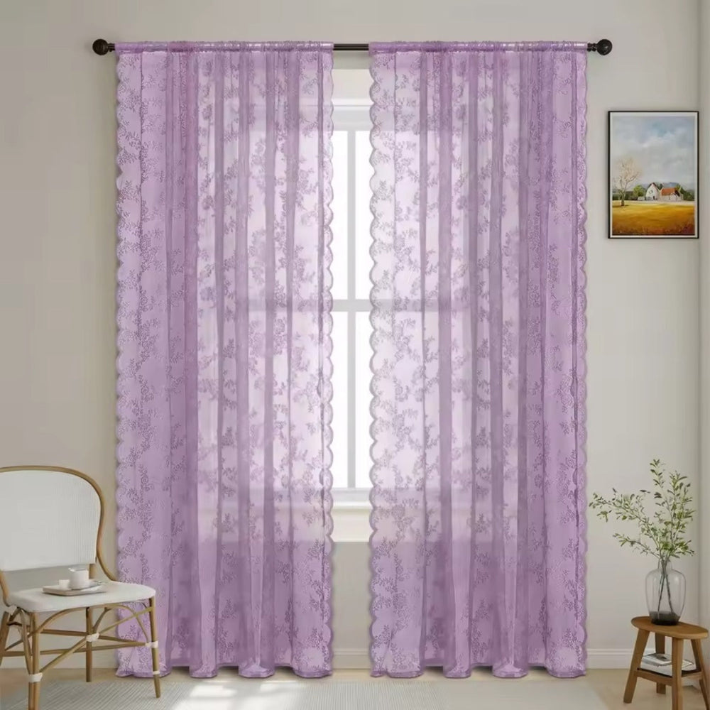 Delicate Patterned Semi Sheer Curtains