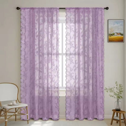 Delicate Patterned Semi Sheer Curtains
