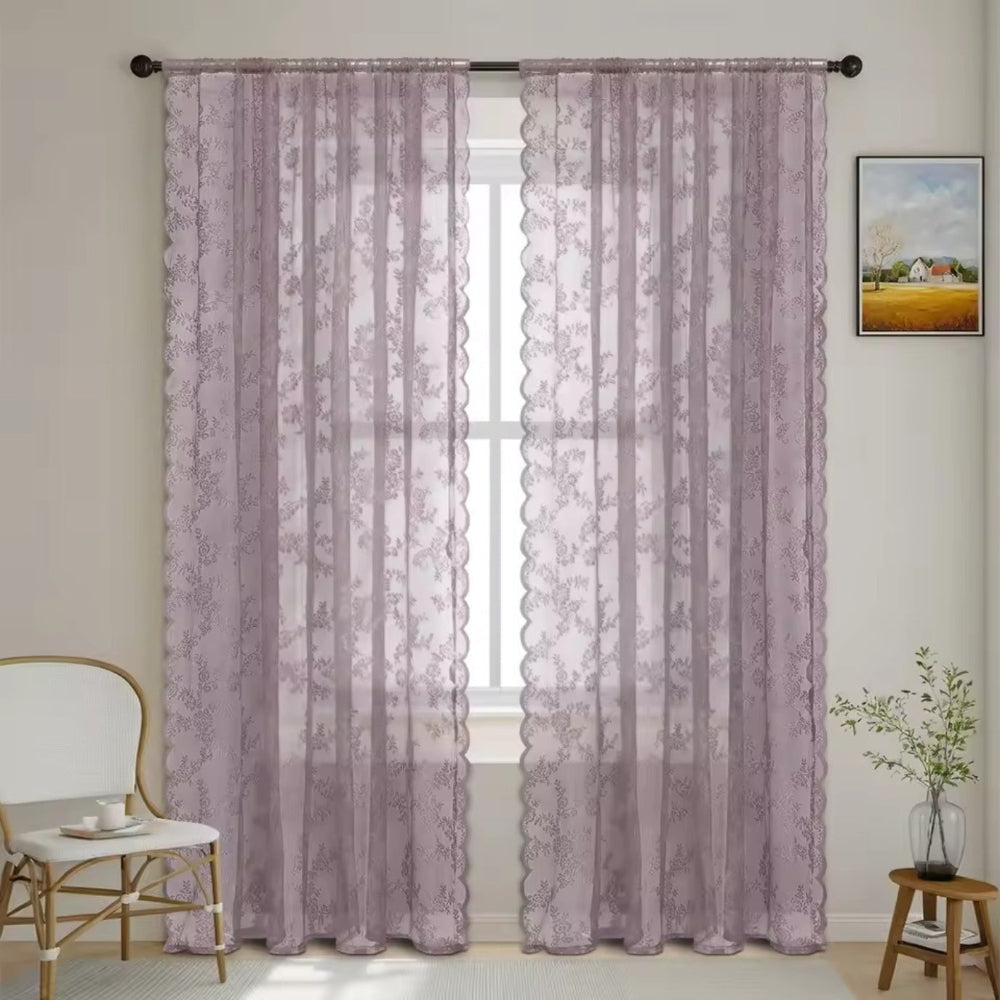 Delicate Patterned Semi Sheer Curtains