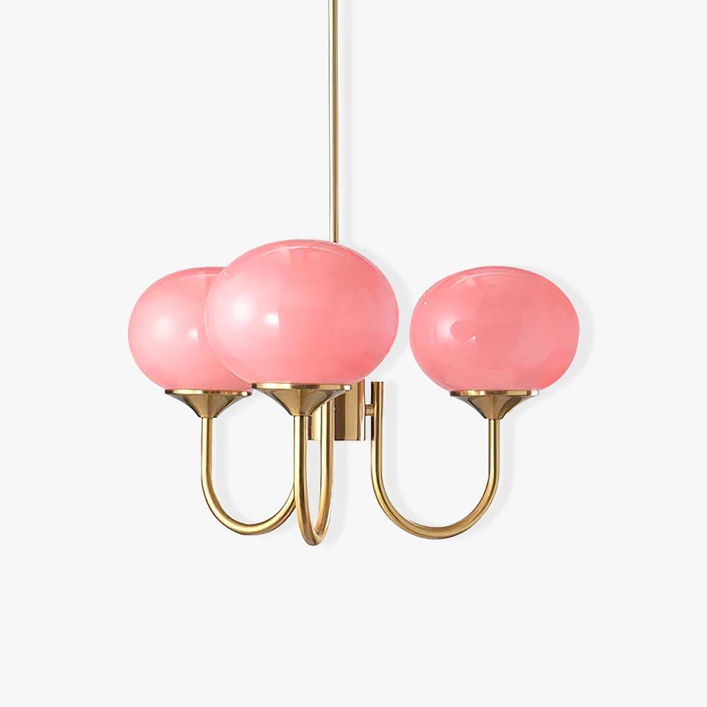 Soft Pink Crystal Glass Pendant Light Fixture - Luxicro