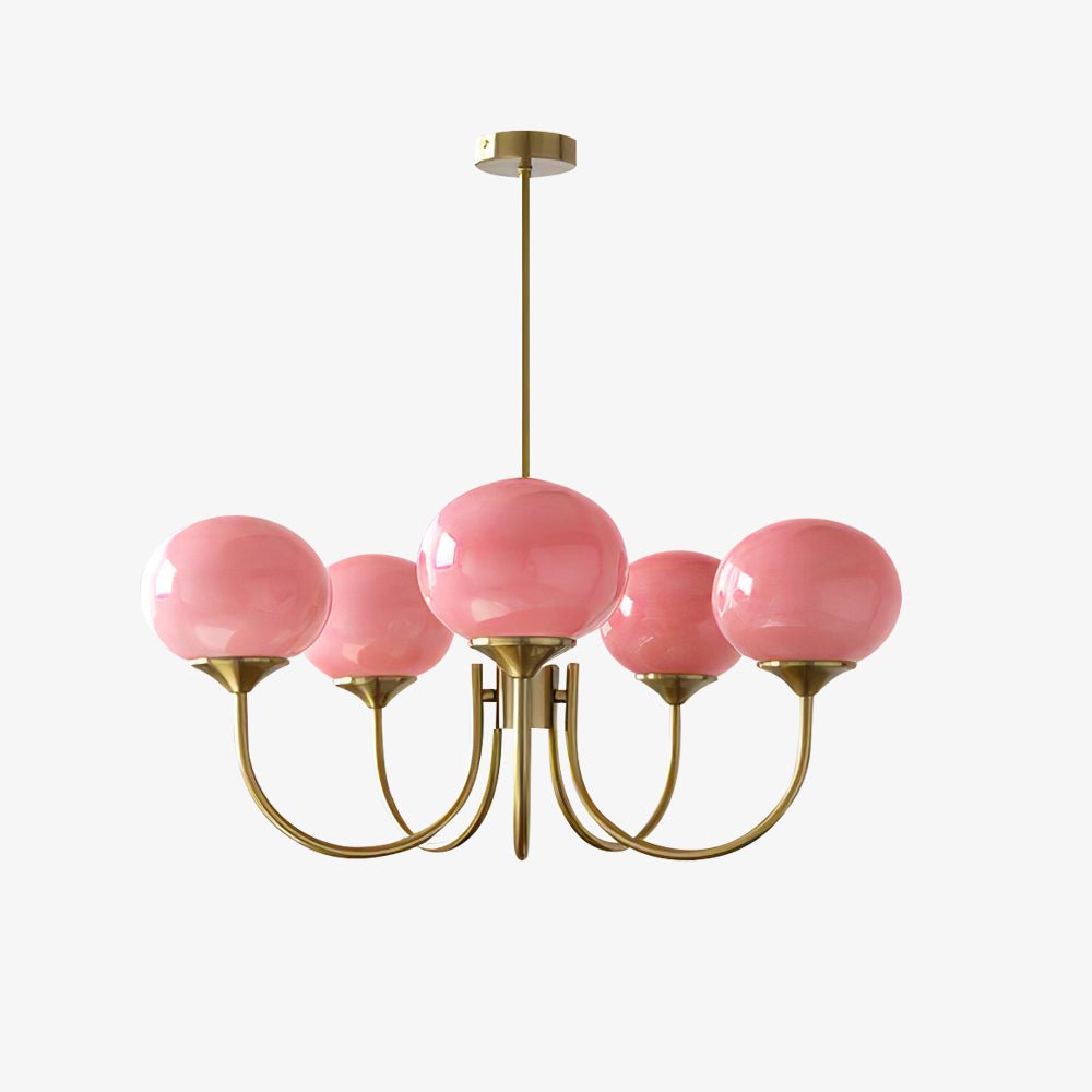 Soft Pink Crystal Glass Pendant Light Fixture