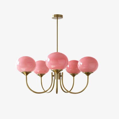 Soft Pink Crystal Glass Pendant Light Fixture