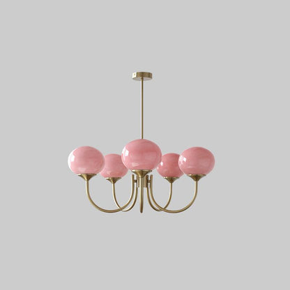Soft Pink Crystal Glass Pendant Light Fixture