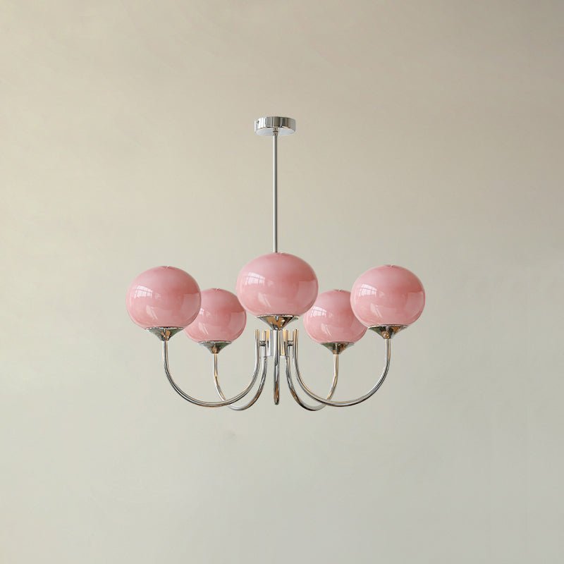 Soft Pink Crystal Glass Pendant Light Fixture