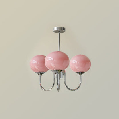 Soft Pink Crystal Glass Pendant Light Fixture