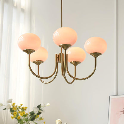 Soft Pink Crystal Glass Pendant Light Fixture