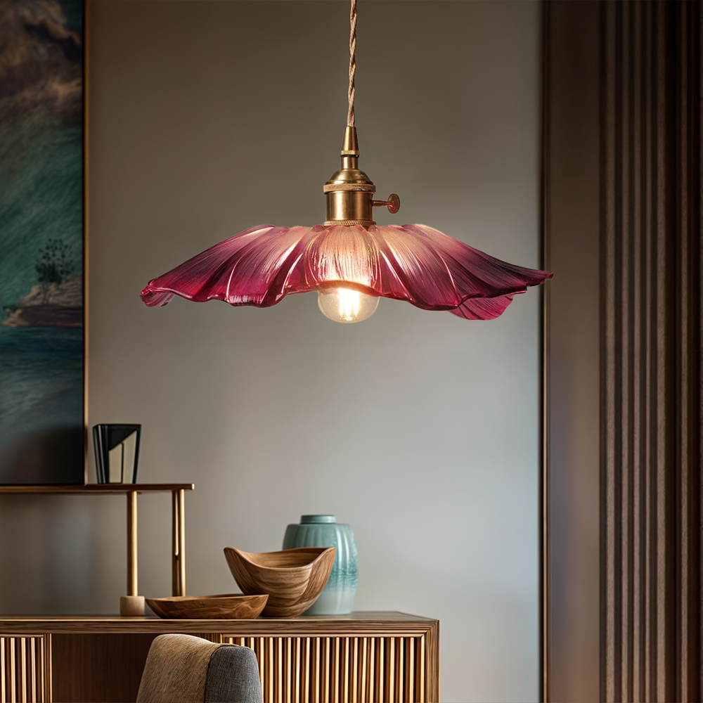 Elegant Glass Floral Hanging Lamp for Homes - Luxicro