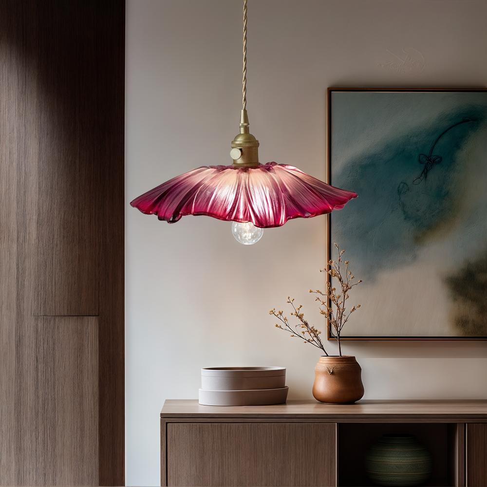 Elegant Glass Floral Hanging Lamp for Homes