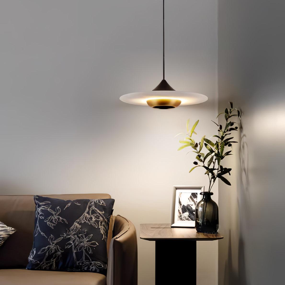 Round Luxury Marble Disk Pendant Light