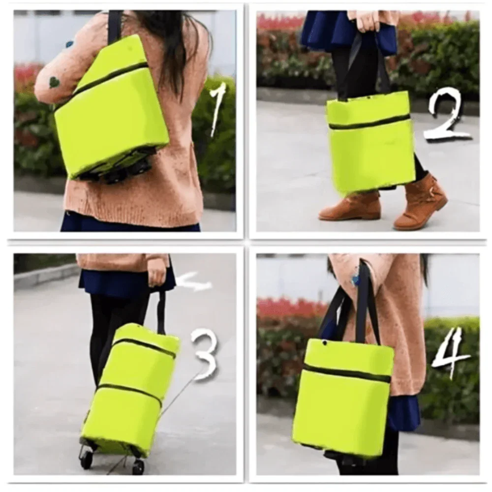 Folding Shopping Cart with Wheels - Durable & Compact