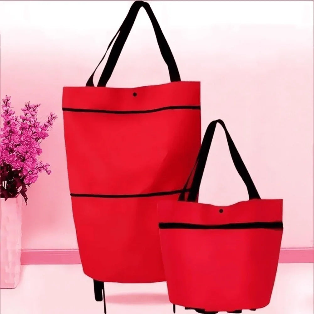 Folding Shopping Cart with Wheels - Durable & Compact