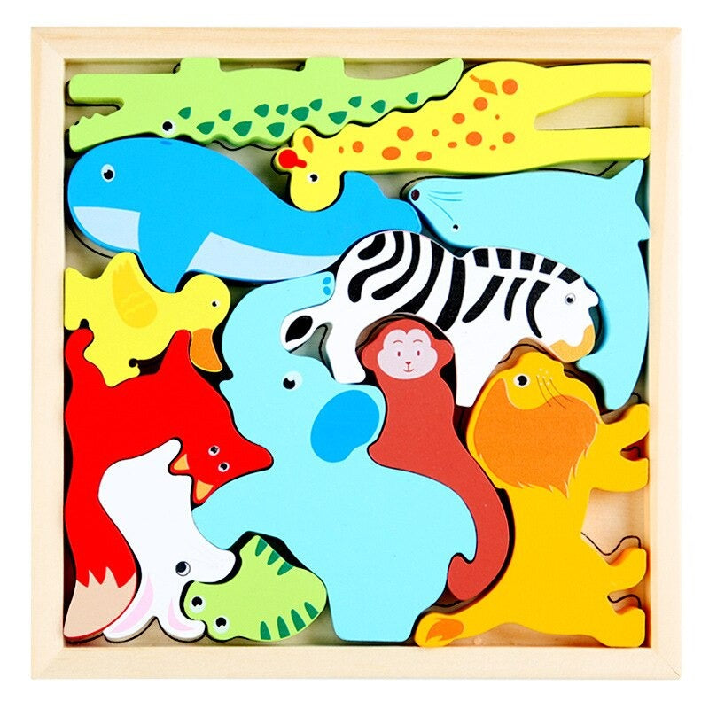 Colorful Wooden Brain Teaser Set 3 Pieces