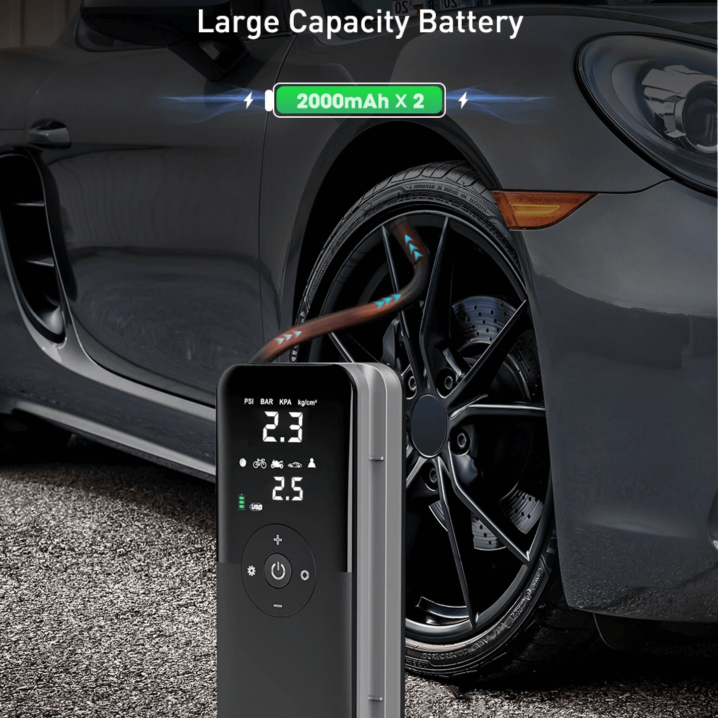 Portable Car Tyre Air Pump Rechargeable Inflate Kit