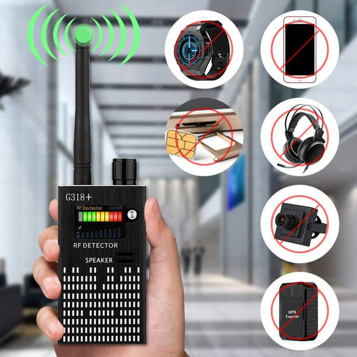 Portable Spy Finder Device with Laser Detection