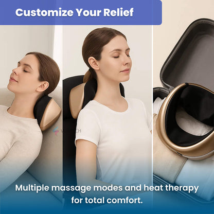 Compact Neck Massager with Heat and Knead Function