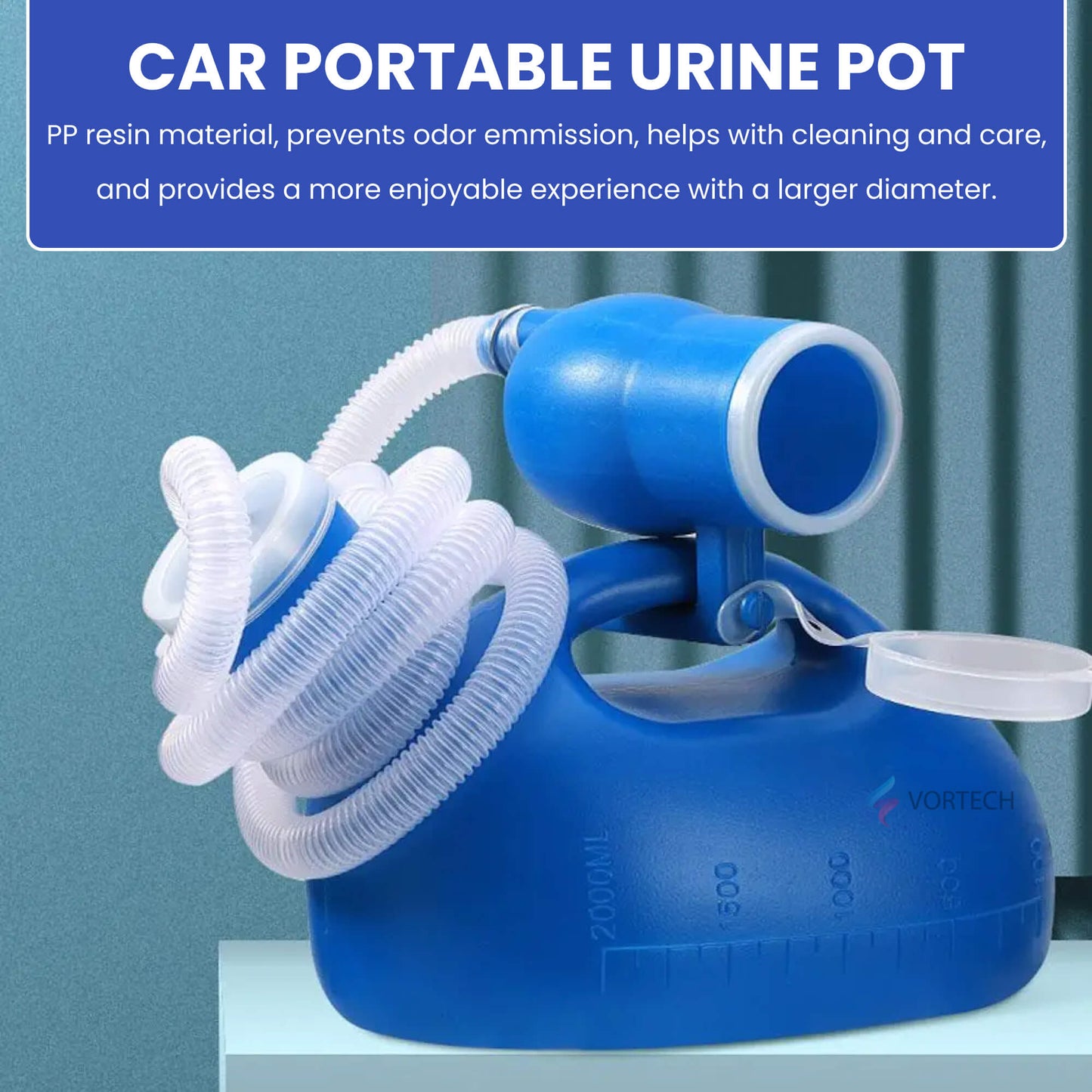 Compact Travel Urine Bottle 2000ML Spill Proof