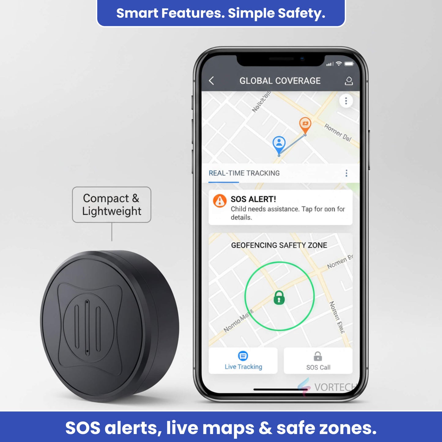 Accurate Kids GPS Tracker with Live Location Updates