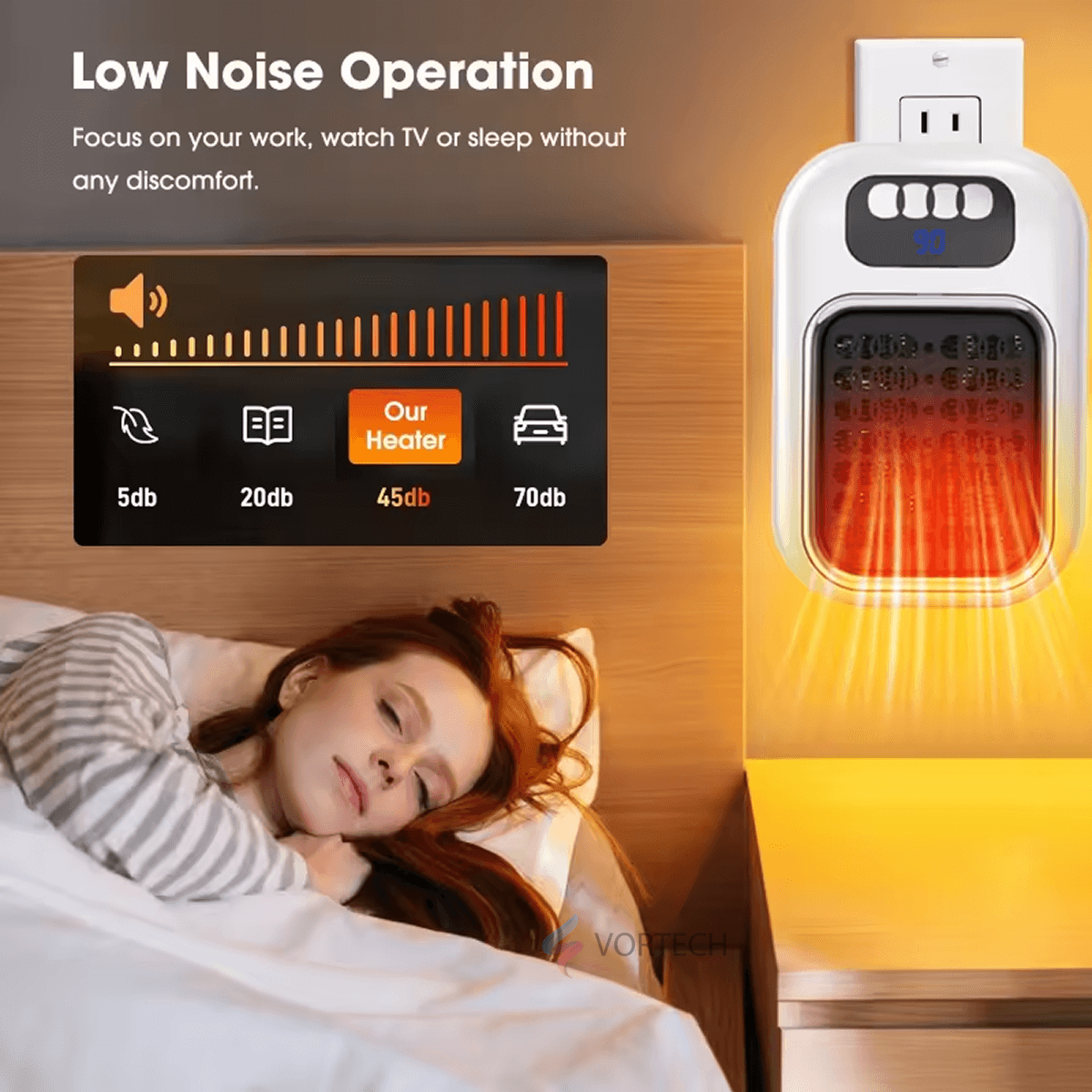 Compact Electric Space Heater with Remote