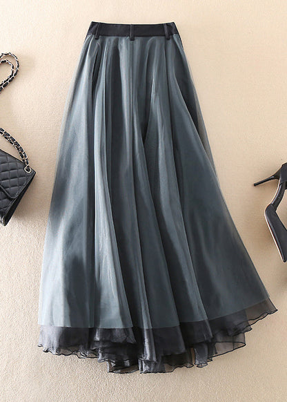 Chic Ombre Ruffled Midi Skirt Spring Collection