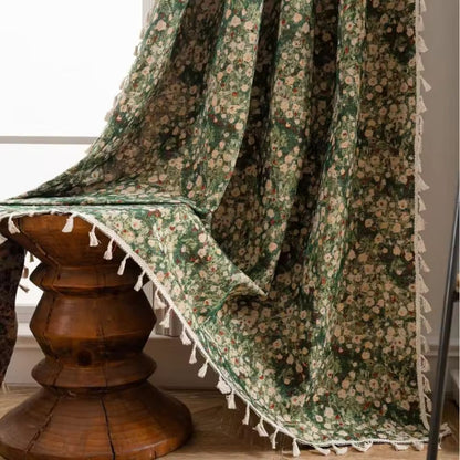 Elegant Vintage Flower Print Curtain