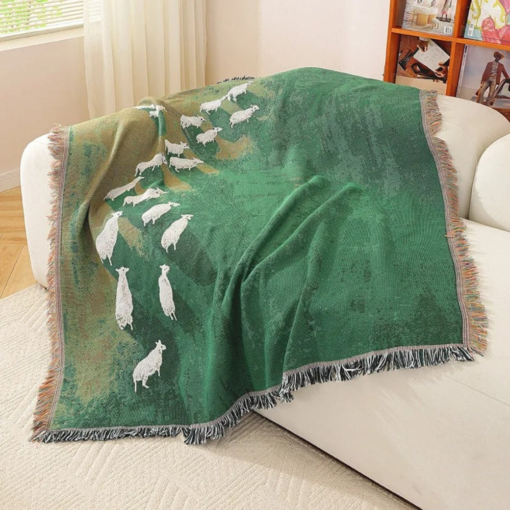 Colorful Plush Wool Throw Blanket - Luxicro