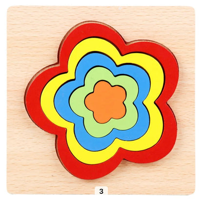Colorful Wooden Jigsaw Puzzle Toy - Luxicro