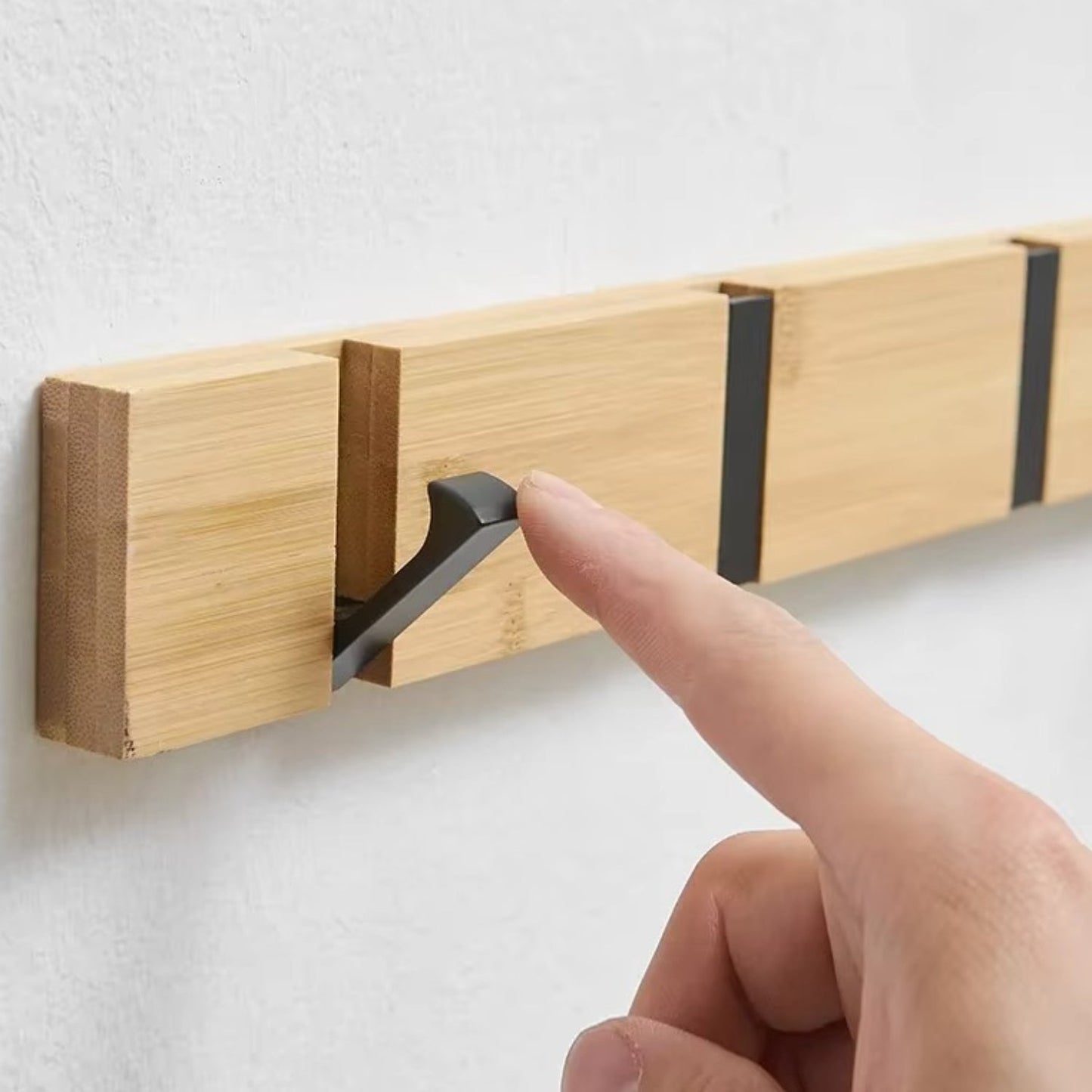 Practical Foldable Wood Coat Hook Rack - Luxicro
