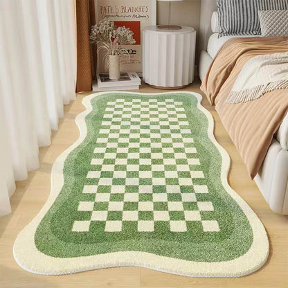 Cozy Checkered Floor Rug Soft Rectangle Carpet