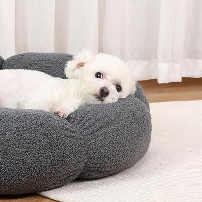 Cozy Pet Bed with Cute Floral Design & Removable Cover