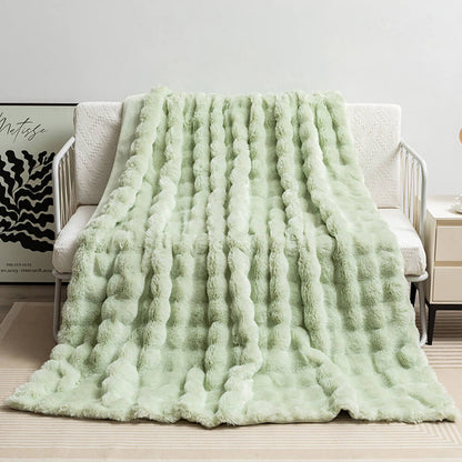 Plush Double Layer Soft Faux Fur Throw Blanket