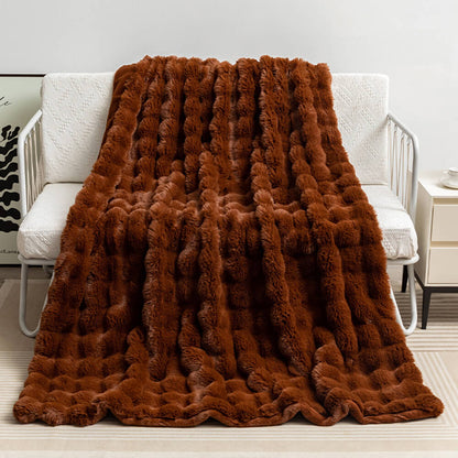 Plush Double Layer Soft Faux Fur Throw Blanket