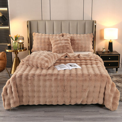 Cozy Double Layer Faux Fur Plush Blanket