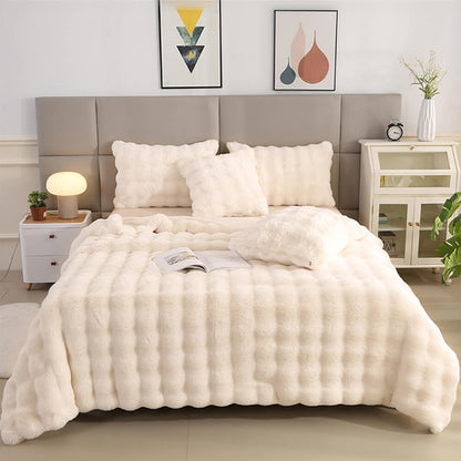 Cozy Double Layer Faux Fur Plush Blanket