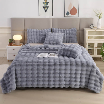Cozy Double Layer Faux Fur Plush Blanket