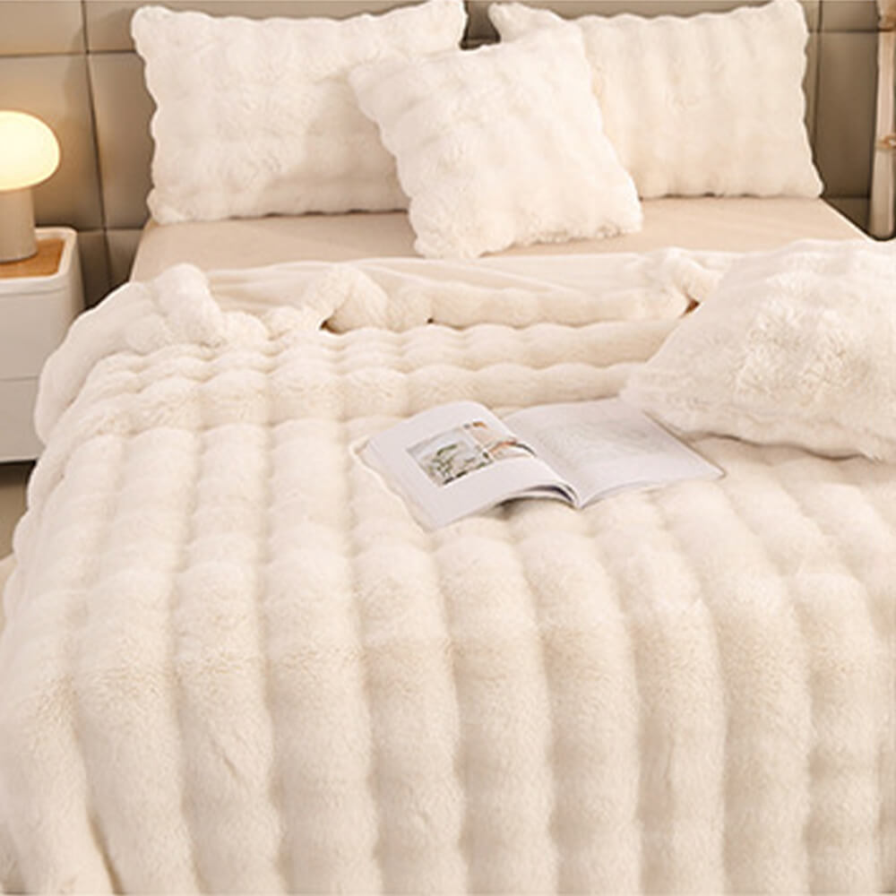 Plush Double Layer Soft Faux Fur Throw Blanket