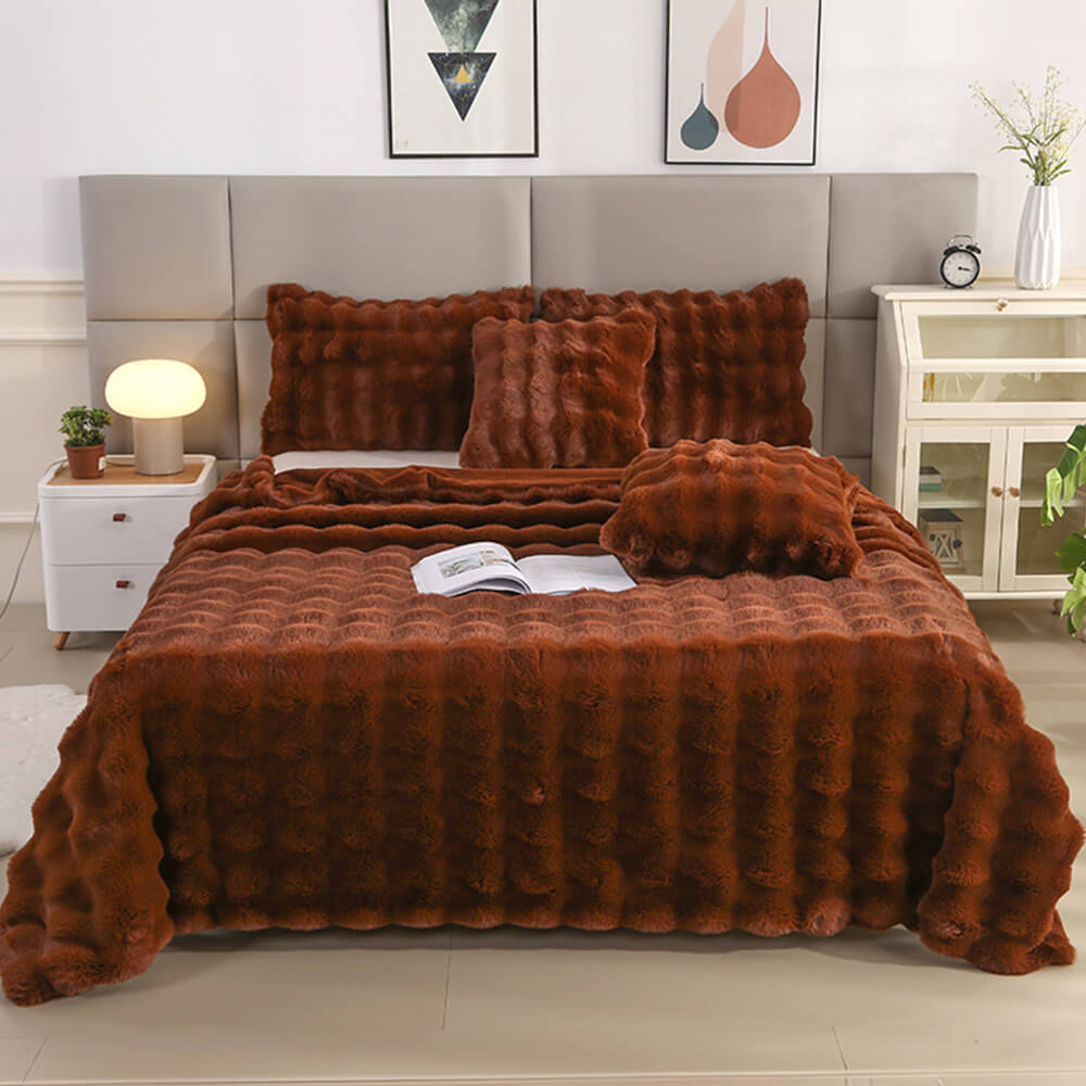 Cozy Double Layer Faux Fur Plush Blanket