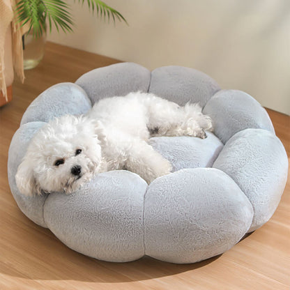 Cozy Pet Bed with Cute Floral Design & Removable Cover