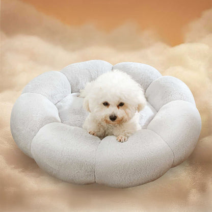 Cozy Pet Bed with Cute Floral Design & Removable Cover