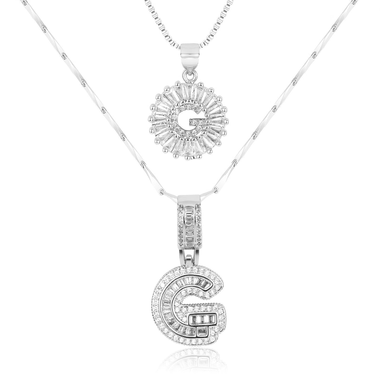 Fine 14k Gold Initial Diamond Pendant Necklace
