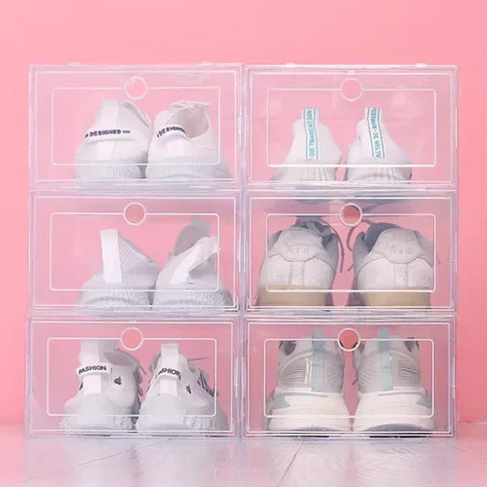 Compact Stackable Shoe Containers Storage Cubes - Luxicro